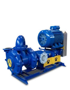 Bomba horizontal EVO de ALFA POMPE para el bombeo de lodos abrasivos en minería, canteras, piedra natural y procesos industriales.