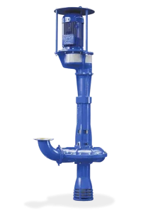 Bomba vertical TOWER de ALFA POMPE para el bombeo de lodos abrasivos desde balsas, depósitos y procesos industriales en minería, canteras y piedra natural.