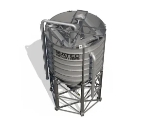 Espesador vertical de cono profundo OC-CONE para concentración de lodos y recuperación de agua.